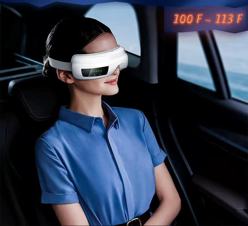 Heated Air Compression Eye Massager Mask with 180 Folding Design 5 Massage Modes Music-Complimentary Eye Care Gift